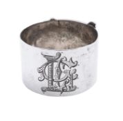 A Victorian Australian silver napkin ring by J.M.