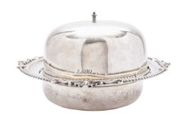 A George V silver muffin dish by W & C Sissons, London 1911, the domed lid with beaded rim,