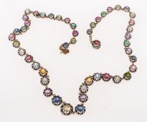 A multi-stone gem-set necklace,