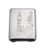 A George VI silver match bookcase by Asprey & Co Ltd, London 1950, of rectangular form,