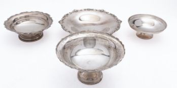 A mixed group of silver tazza including; an Elizabeth II by Adie Brothers Ltd,