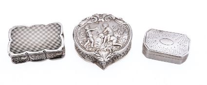 An Edward VII silver Hanau snuff box, import marks for Samuel Boyce Landeck, Chester 1903,