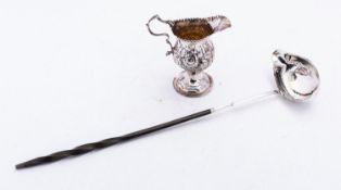 A George III silver and whale bone punch ladle by Elizabeth Morley, London 1802,