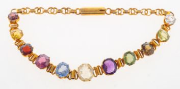 An Art Deco multi-stone bracelet,