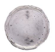A mid 20th century Italian silver waiter, after April 1935 and before 1946, of shaped circular form,