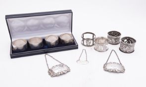 A mixed group of silver including;