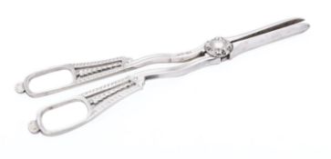 A pair of Victorian silver grape scissors by George Unite, Birmingham 1885,