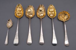 A pair of George III silver berry spoons by George Smith (III) & William Fearn, London 1792,