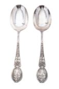 A pair of George V silver National Rifle Association presentation spoons by Elkington & Co Ltd,