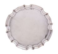 A George VI silver salver by James Deakin & Son, Sheffield 1944, of plain circular form,
