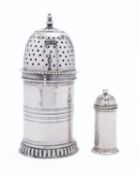 A Victorian sugar caster by William Briggs, Sheffield 1882, and a London pepperette, 187gms. (6ozs.