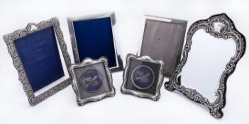 A mixed group of silver photograph frames including;