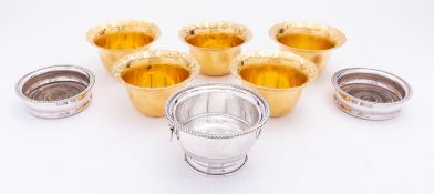 A set of four gilt metal finger bowls by Christofle,