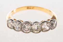 A six stone diamond ring,