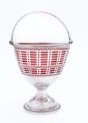 A George III silver and glass cream pail by George Ashforth, Ellis, Hawksworth & Best,