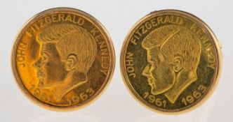 A pair of John Fitzgerald Kennedy 1961-1963 commemorative coin cufflinks,