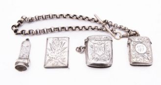 A Victorian Aesthetic design vesta case by Sampson Mordan & Co, London 1882,