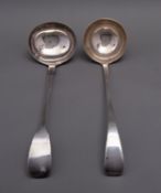 An Edward VII silver Old English pattern soup ladle maker's mark rubbed, London 1908,