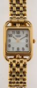 Hermes, a Cape Cod 18k gold lady's wristwatch the rear of the case marked with the gold import mark,