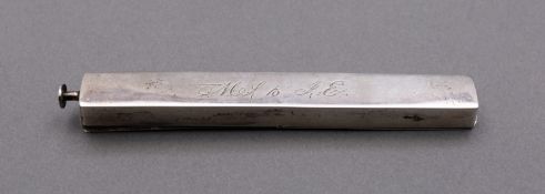 A George III silver two section toothpick case by Samuel Pemberton, Birmingham 1803,