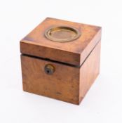 A late Victorian burr walnut tobacco box