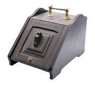 A late Victorian ebonised wood and brass