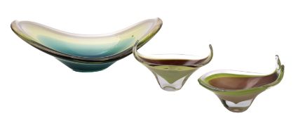 Three Flygsfors 'Couquille' dishes after