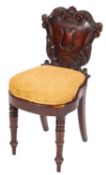 A William IV carved mahogany and later u