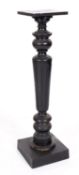 A Victorian ebonised wood pedestal, late