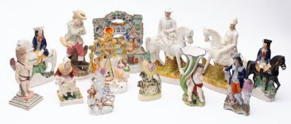 A collection of Staffordshire pottery fi