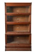 An oak and glazed sectional stacking boo