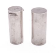 A George V silver shaving brush and case