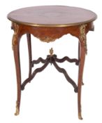 A walnut, marquetry and gilt metal mount