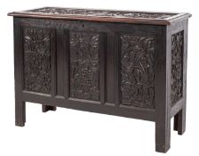 An oak coffer in 17th Century taste and