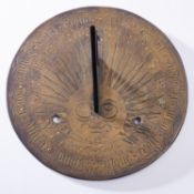 A brass sundial, probably 19th century;
