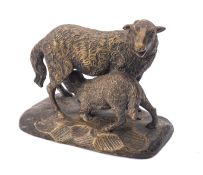 A latten group of an Ewe and a lamb, cir