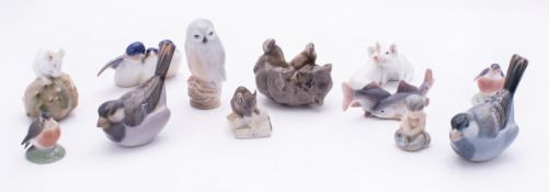 Twelve Royal Copenhagen small and miniat