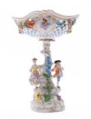 A Dresden porcelain comport, with flower