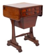A William IV mahogany drop flap work tab