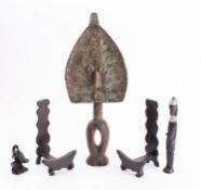 An African copper clad carved wooden fig