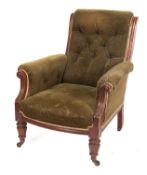 A Victorian mahogany armchair, with a re