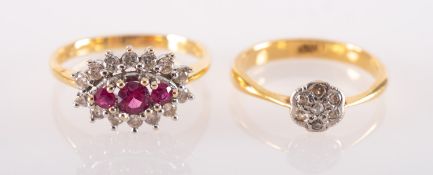 A group of two rings, including an 18ct