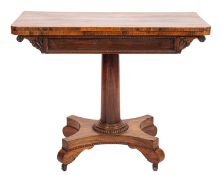 A late Regency rosewood rectangular card
