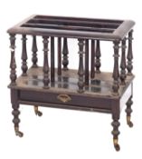 A Victorian ebonised three division cant