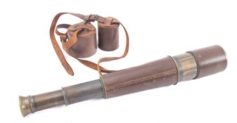 A leather cased four daw telescope by Do