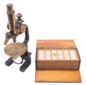 A German lacquered brass microscope, mak
