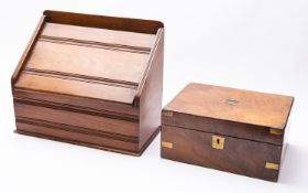 A late 19th century walnut writing slope