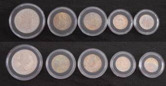 A 1953 proof half crown and six pence, 1