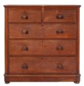 A Victorian mahogany chest of drawers, c