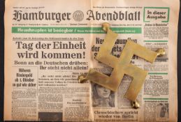 A German WWII period brass trivet, in th